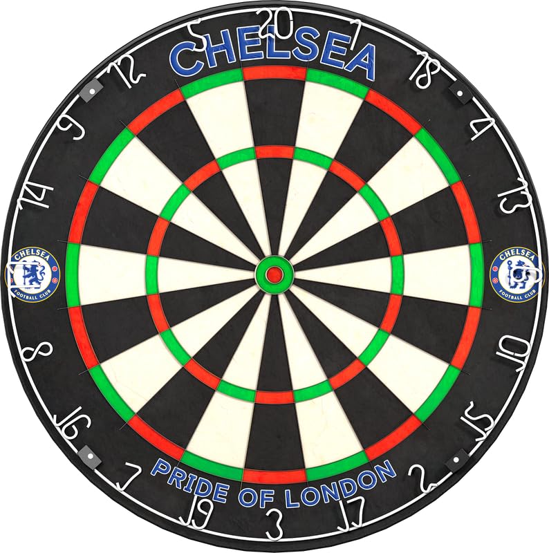 FOCO Officially Licensed Chelsea Football Club The Blues FC Professional Darts Dartboard, Pride of London, Sisal (DB145)