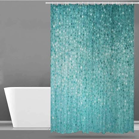 Amazon キッズバスルームシャワーカーテン ターコイズ レトロ花柄背景 ハイビスカスシルエット ドラマチックロマンチック自然アート ファブリックシャワーカーテン バスルーム ベージュ ティール 60 X72 153cmx1cm シャワーカーテン ホーム キッチン