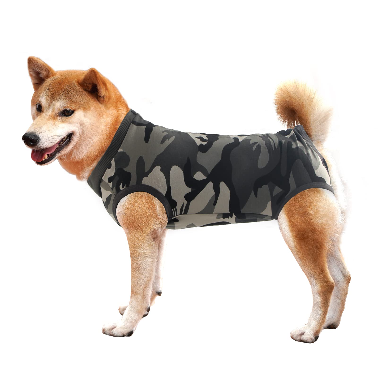 Dotoner Spay Suit for Female Dog, Male Bodysuit - Surgical Recovery Shirt with E-Collar Alternative, Anti-Licking Dog Vest - Small to Large, Camo