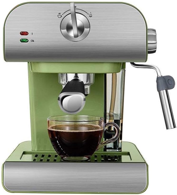 QUANOVO Retro Style Coffee Machine Household Small Semi-Automatic Espresso Milk Frothing Machine 20Bar Pressure 1.5L Water Tank 220V 850W Ideal for Latte Cappuccino