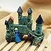 Five Season Ancient Castle Rockery Ornaments Decorations for Aquarium Fish Tank Blue+Green+Purple