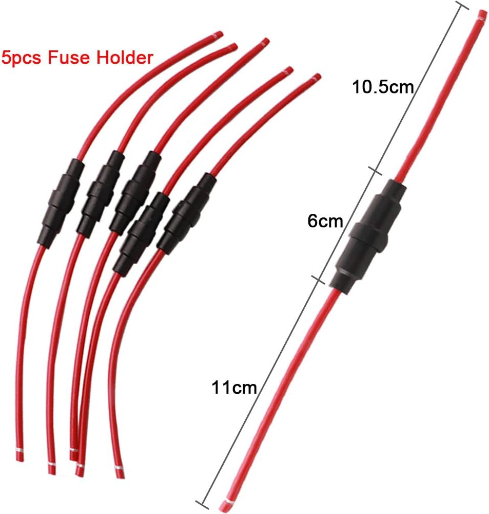 QitinDasen Professional 6x30mm Glass Tube Fuses Set - 100Pcs Fast Blow, 20Pcs Seat, 5Pcs Inline Holder, Transparent - Image 5