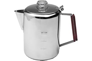 Texsport 9 Cup Stainless Steel Percolator Coffee Maker for Outdoor Camping
