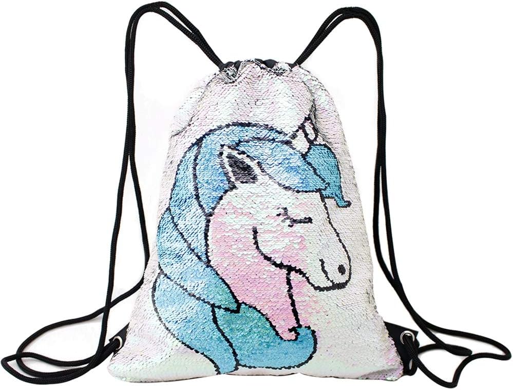 Mermaid Sequin Drawstring Bags Unicorn Pineapple Bags for Girls Women Party Supplies