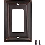 Amazon Basics Single Gang Light Switch Outlet Wall Plate, Oil Rubbed Bronze, 3-Pack