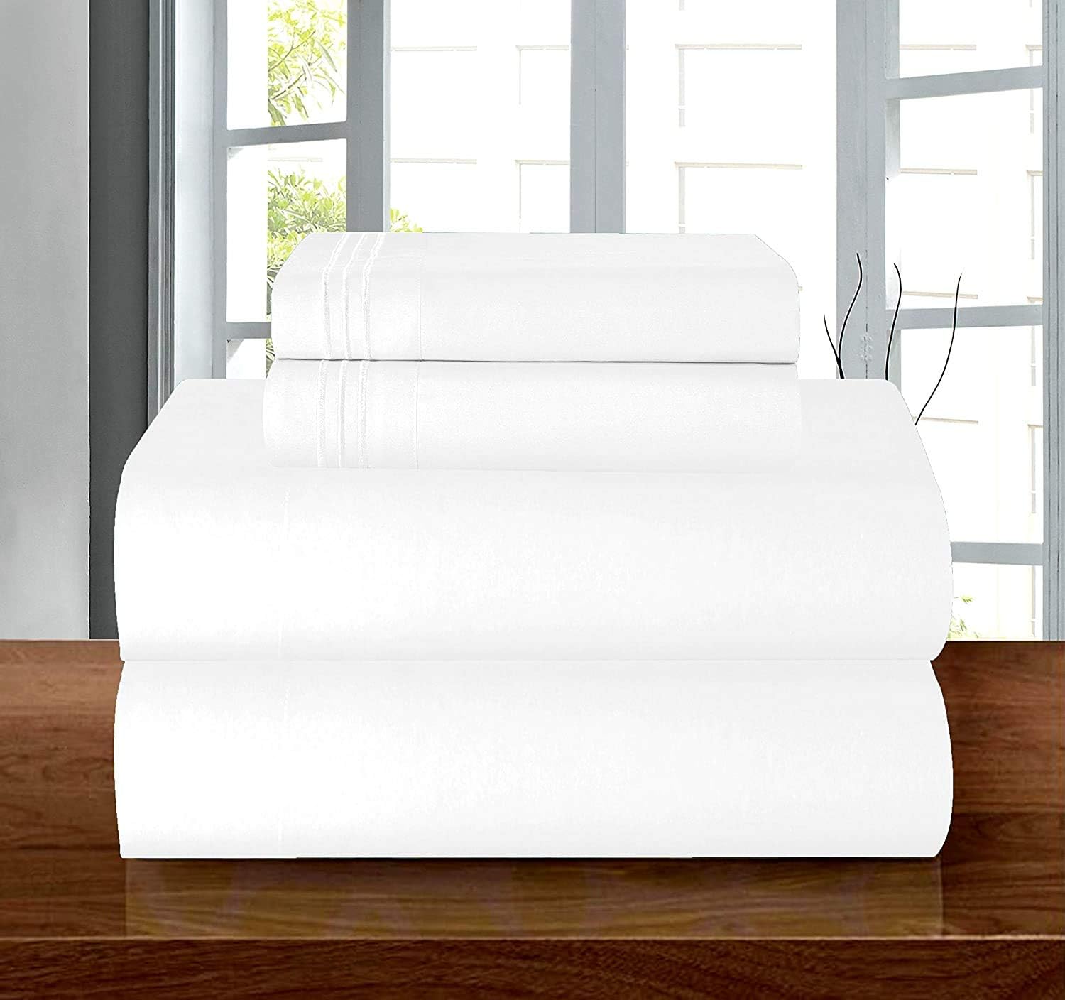 Luxurious Soft 1500 Thread Count Egyptian Quality 4-Piece Bed Sheet Set Wrinkle and Fade Resistant Coziest Bedding Set, Deep Pocket up to 16inch: Home & Kitchen