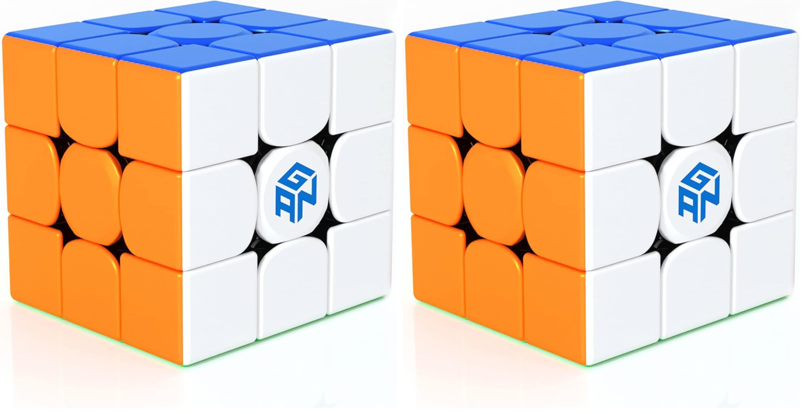 GAN 356 R S, 3x3 Speed Cube Gans 356RS Magic Cube Non-Magnetic (Stickerless) (Pack of 2)