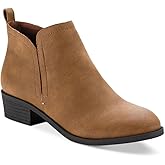 Sun + Stone Womens Cadee Faux Leather Zipper Ankle Boots Brown 9 Medium (B,M)