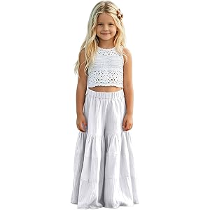 Toddler Girls Layered Skirt Pant Cotton Wide Leg Ruffles Sweatpant Elastic Waist Palazzo Trousers Summer Beach Boho Clothes