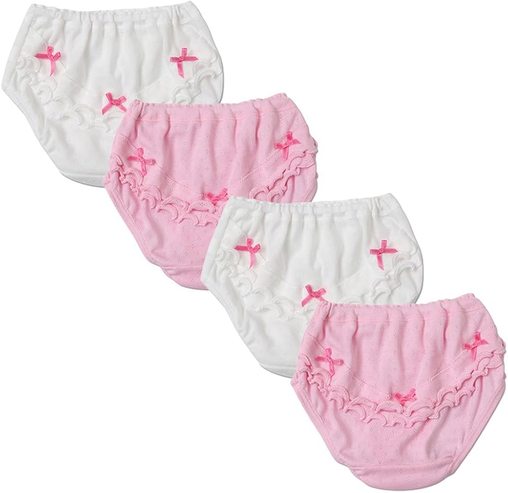 Outdoor Pal Little Girl's 4 Pack Training Pants Cotton Bow
