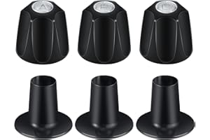 Coolfell Metal Matte Black Shower Knob 3 Piece Replacement, Compatible with Price/Pfister Verve Tub Shower Handle, 3 Faucet Handle Trim Kit, 12 Point Broach Shower Knobs, Height 2.35 in Width 2.35 in
