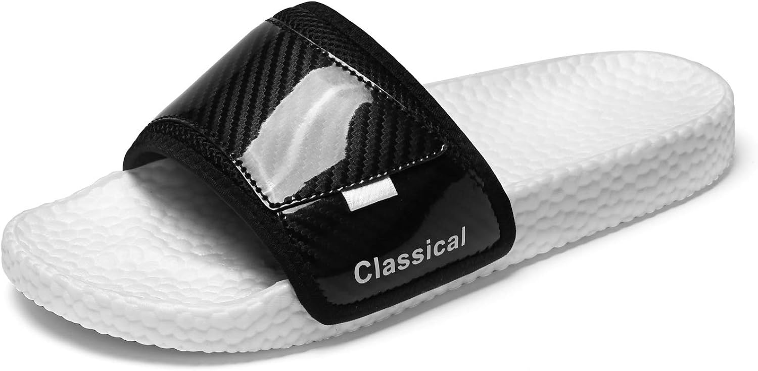 Amazon.com | BODON Men's Slide Sandals Non-Slip Open Toe Shower Slippers Shower Garden Quick 