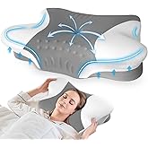 Memory Foam Pillow, Cervical Pillow for Neck Pain Relief - Ergonomic Neck Support Pillows for Side Back Stomach Sleepers - Or