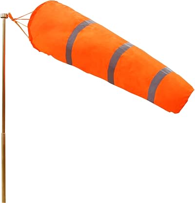 Anley 30 Inch Windsock RipStop Nylon Orange Wind Direction Sock with Reflective