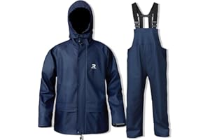 RainRider Rain Suits for Men Waterproof Rain Jacket Coat Pants Heavy Duty Women Fishing Rain Gear Workwear