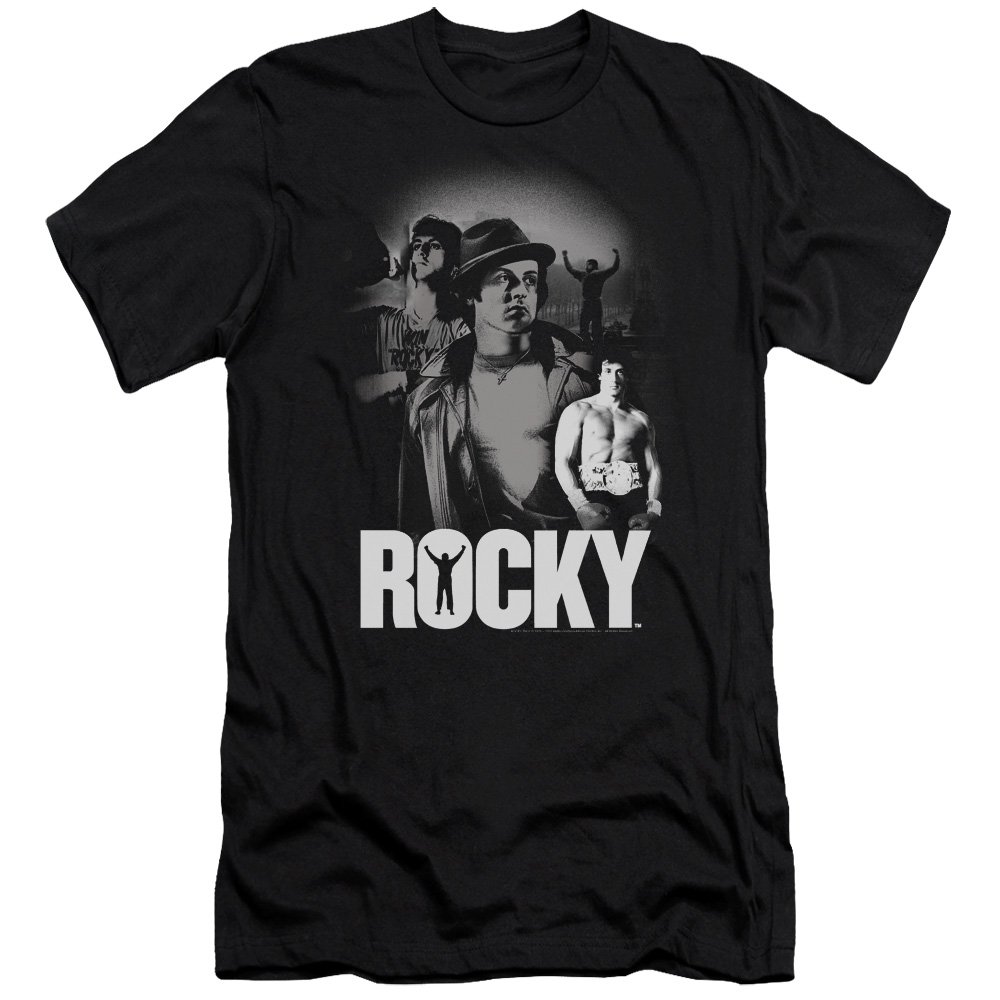 Rocky T Shirt Champion Collage Black Tee Kitilan