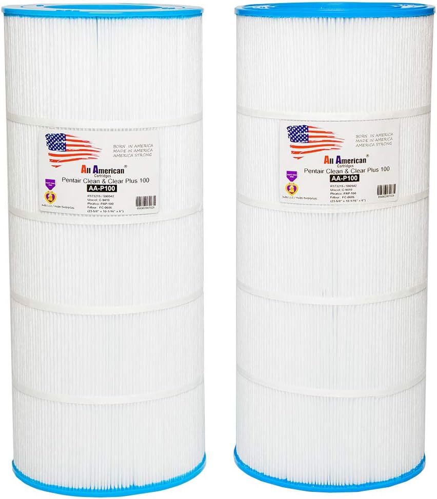 2 Pack Replacement for Pentair Clean and Clear 100 R173215 590542, Unicel C-9410, Pleatco PAP100, Filbur FC-0686 All American AA-P100 Replacement Swimming Pool Filter Cartridge