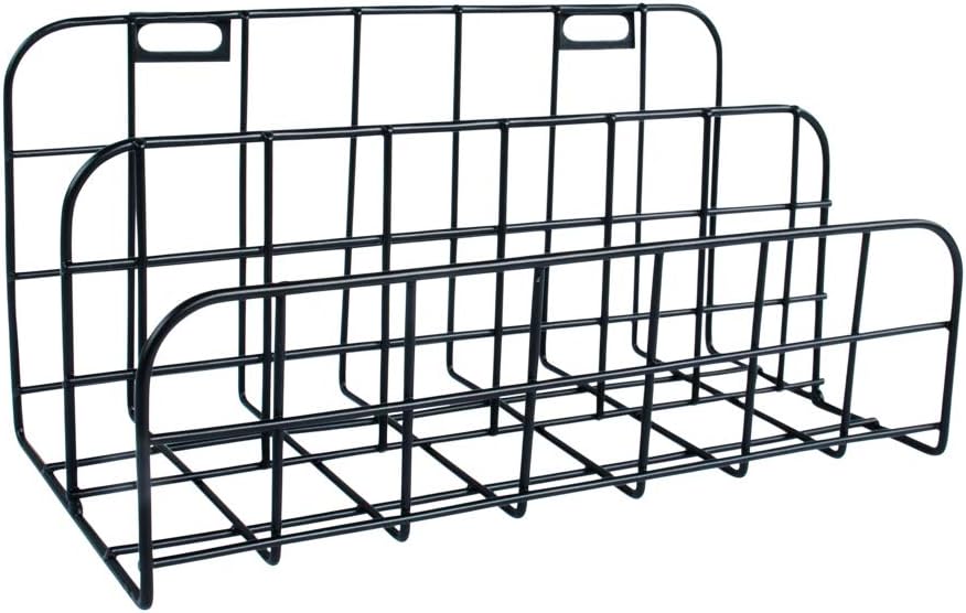 Rayher 25196576 Wire Storage Rack, 2 Compartments, Black, 20x10x10cm