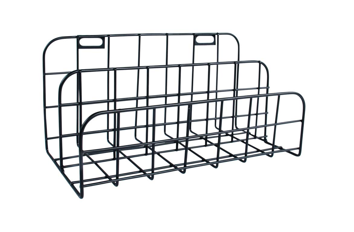 Rayher 25196576 Wire Storage Rack, 2 Compartments, Black, 20x10x10cm
