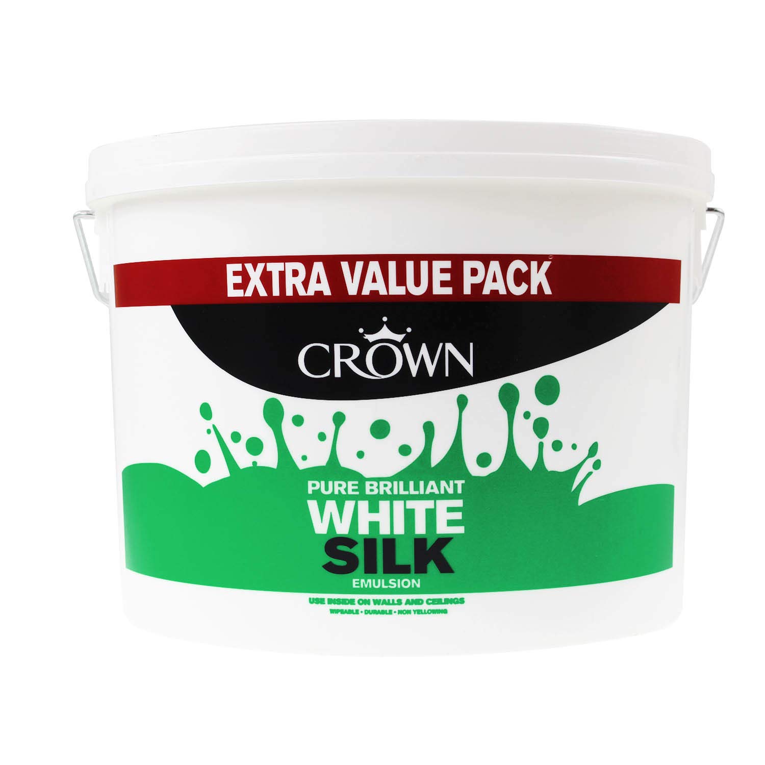 Crown Silk Wall Ceiling Paint Emulsion Pure Brilliant White