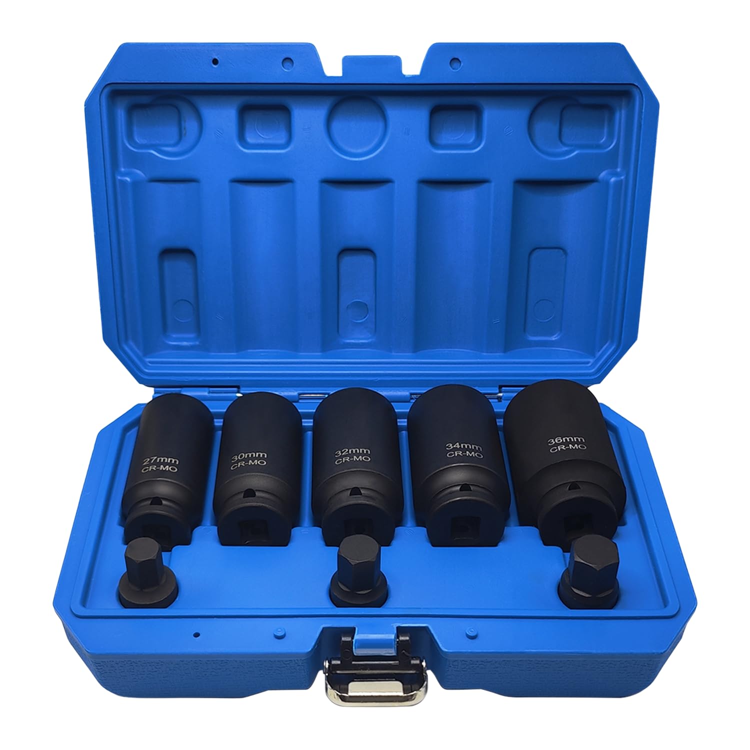 Photo 1 of JEUCLEL 8PCS 1/2-Inch Drive Deep Impact Socket Set, 12 Point Heavy Duty Drive Deep Spindle Axle Nut, Impact Socket Nut Removal and Installation Kit.