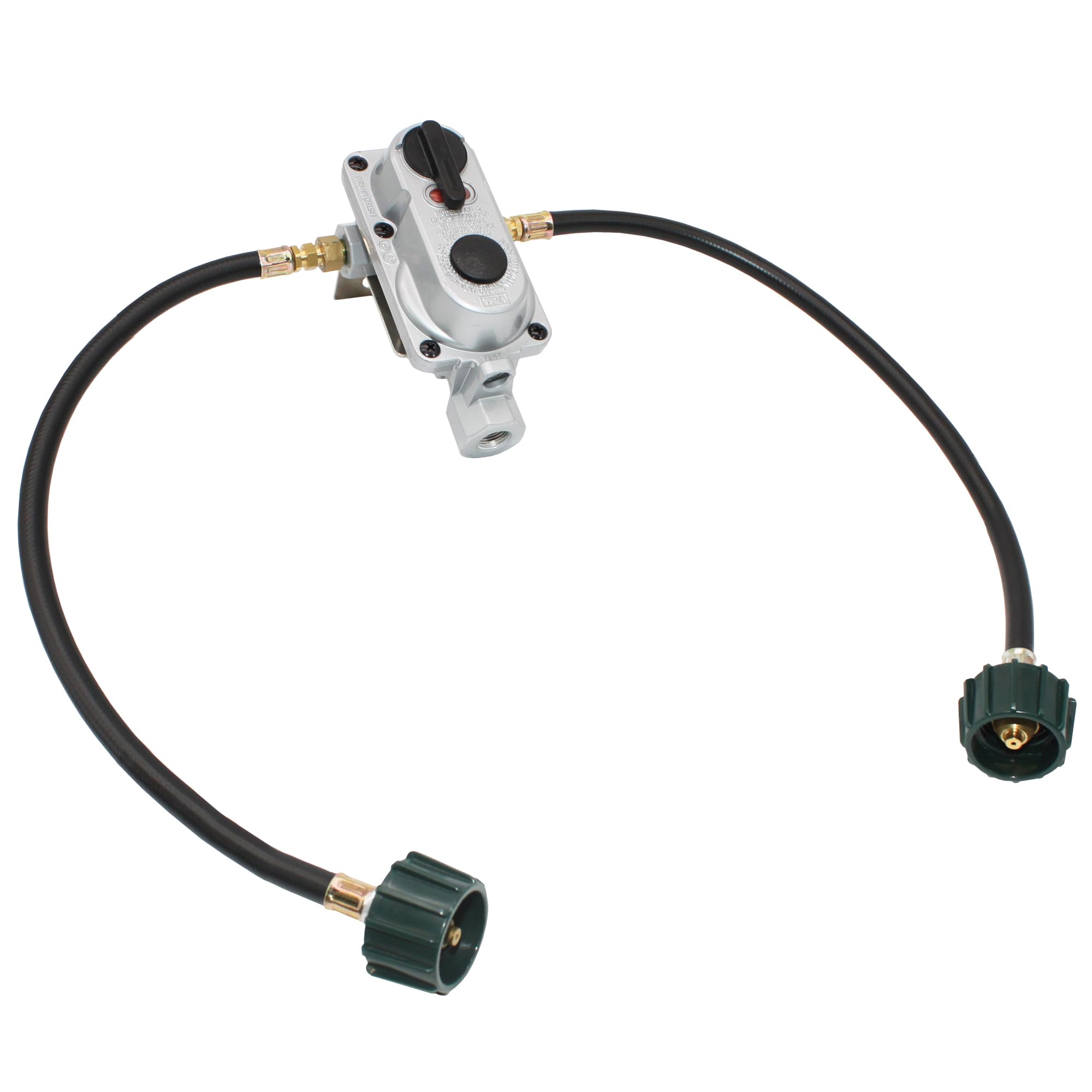 Photo 1 of Flame King KT18ACR-2 2-Stage Auto Changeover LP Propane Gas Regulator with Two 18-inch Pigtails for RVs, Vans, Trailers
