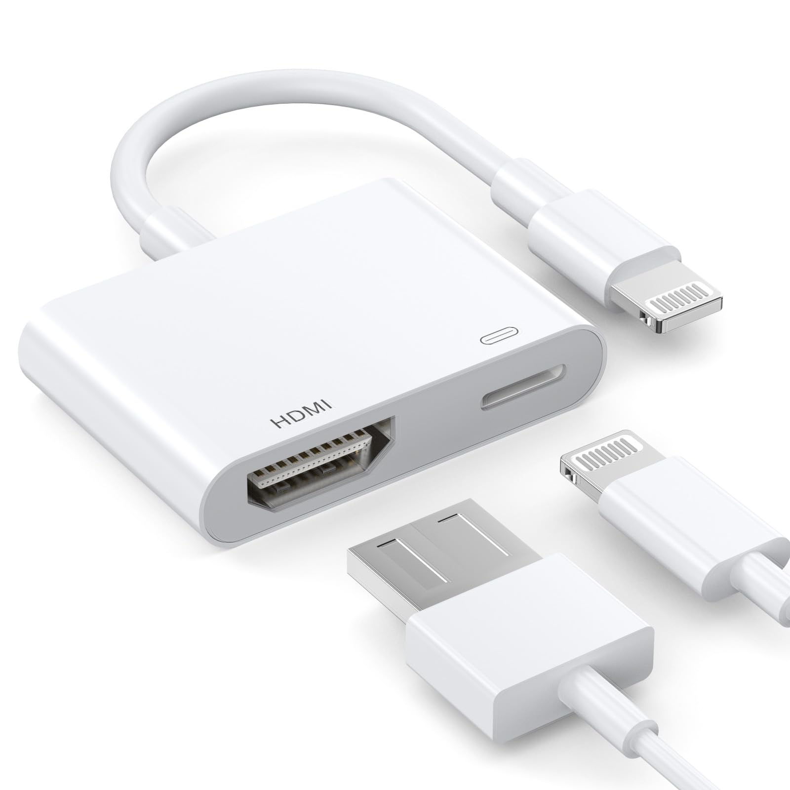 Photo 1 of [Apple MFi Certified]Lightning to HDMI Adapter,iPhone to HDMI Adapter,1080P Digital AV Adapter Sync Screen Connector with Charging Port for iPhone14 13 12 11 XS XR X 8,iPad to HD TV/Monitor/Projector