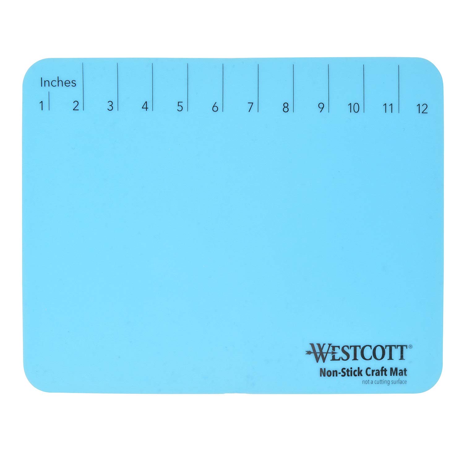 WESTCOTT Craft Mat, Non-Slip Craft Mat, Heat Resistant Silicone, 227 x 304 mm, DIN A4, Flexible, Rollable, Blue, E-16814