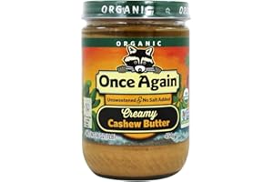 ONCE AGAIN Organic Creamy Cashew Butter 16 Ounce (454 Grams) Jar