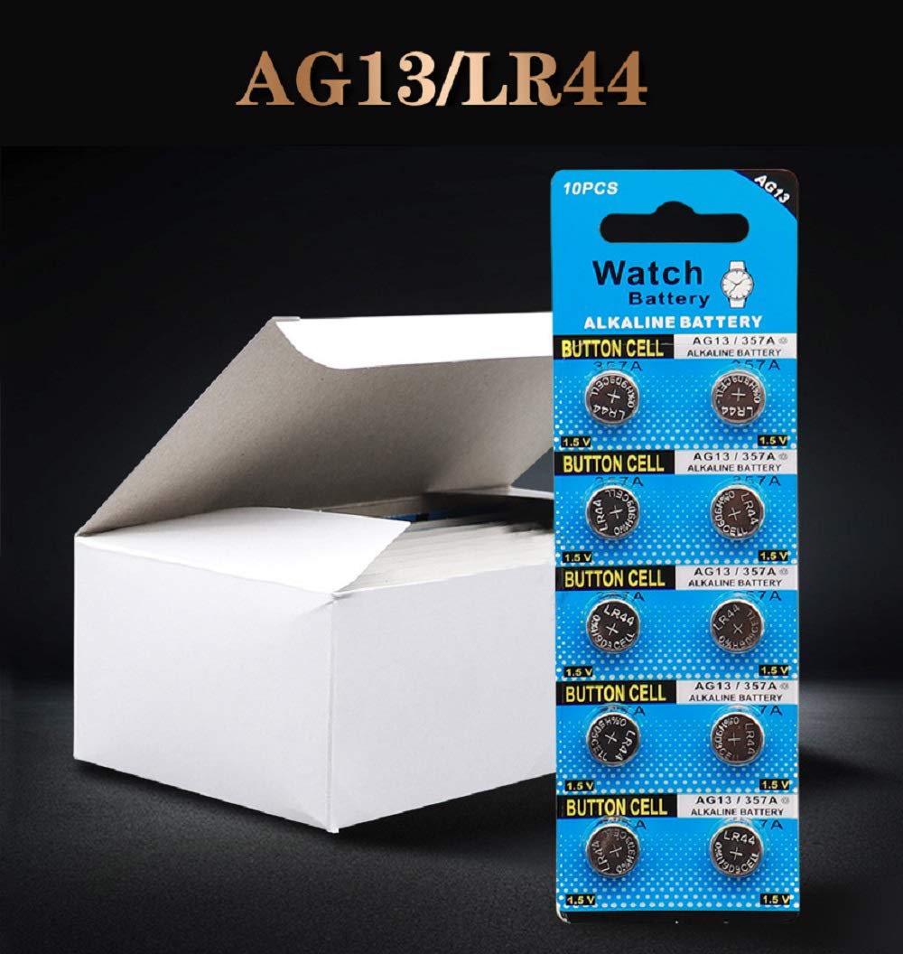 Cotchear 10pcs LR44 Batteries AG13 Button Cell Battery L1154 Battery 1.5V G13 357 303 SR44 LR1154 Button Coin Batteries