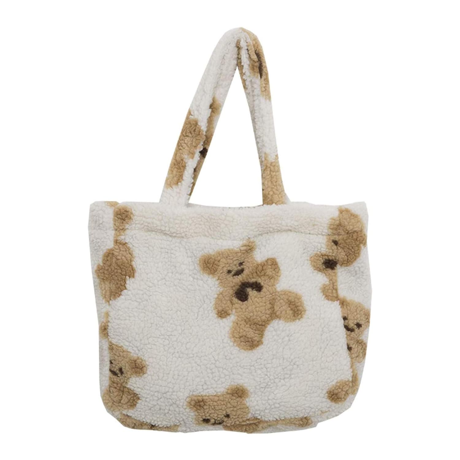 Buy Women Lamb Like Fabrics Tote Bag Plush Bear Shoulder Bag Faux Fur