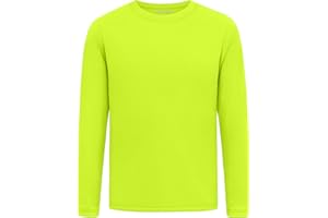 WVQ Youth Neon Shirts Dry Fit Long Sleeve Athletic T-Shirts Boys Girls UPF 50+ Quick Dry Neon Shirt for Kids 2T to Youth