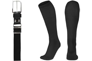 League Outfitters Brute Baseball Belt and Socks Combo Adjustable Baseball/Softball Belt for Youth, Boys, Girls, and Adult