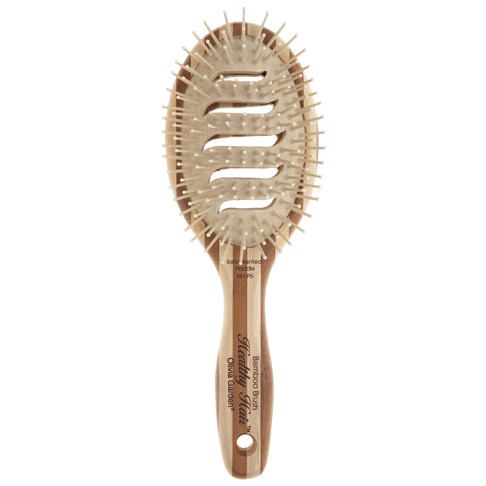Olivia Garden Bamboo Touch Brush – Eco-conscious Bamboo Detangle Hair Brush, Nylon Bristles - Size M