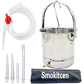 Smokitcen Coffee Enema Bucket Kit Stainless Steel 1.8 Quart Capacity | For Women and Men, 6.75 Ft Hose, 5 Interchangeable Nozzles, Also Known as a Douche Kit, All-in-One Set