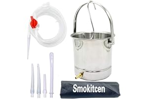 Smokitcen Coffee Enema Bucket Kit Stainless Steel 2 Quart Capacity for Cleansing Detox Enemas