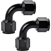 EVIL ENERGY 6AN Female to 6AN Female 90 Degree Swivel Coupler Union Fitting Adapter Aluminum Black 2PCS