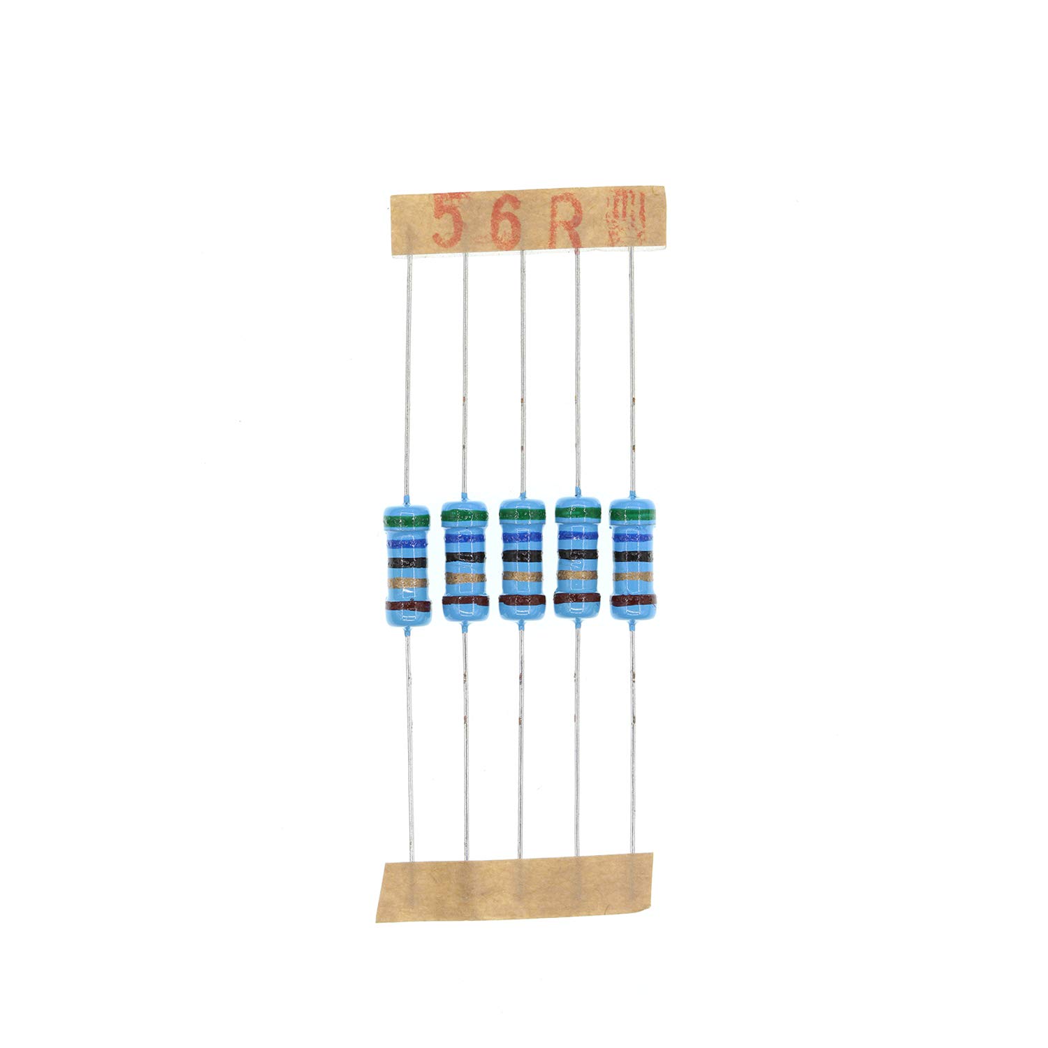 HUABAN 100PCS 1 Watts 1W 56R 56 Ohm 1% Metal Film Resistor
