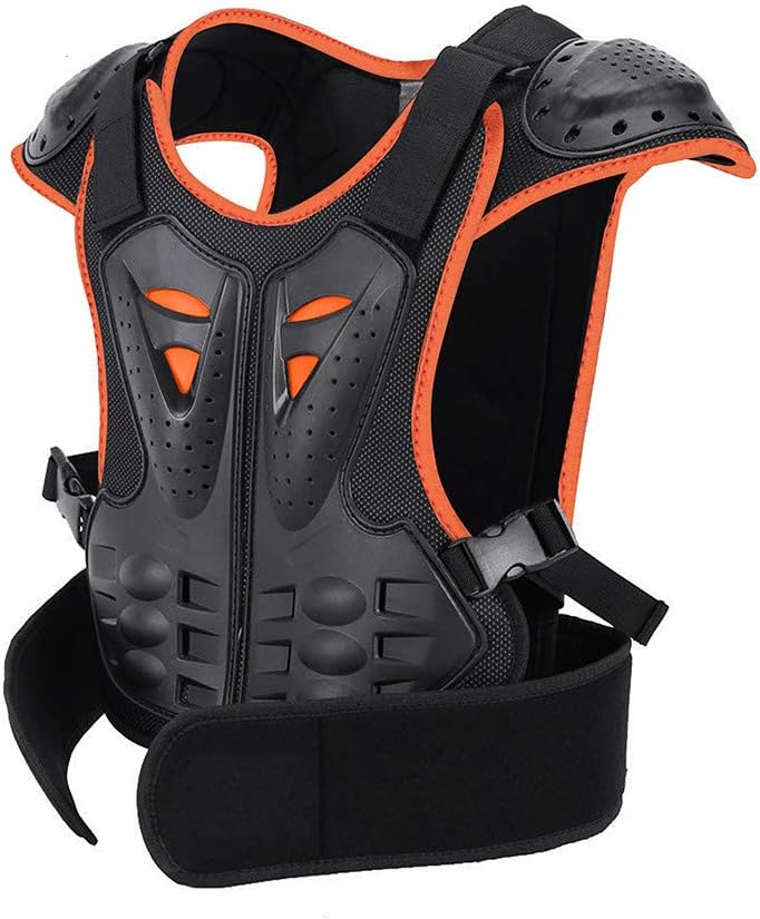 GOHINSTAR Children Protective Armor Chest Back Spine Protector Kids Motorbike Motorcycle Full Body Armor Vest Youth Protective Riding Biking Vest Jacket Motocross Gear Guard Dirt Bike Safety Armor Protection, Orange, Small: Automotive