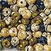 20 g Aged Picasso Travertine 3/0 Czech Glass Seed Beads Biege Brown Yellow Black