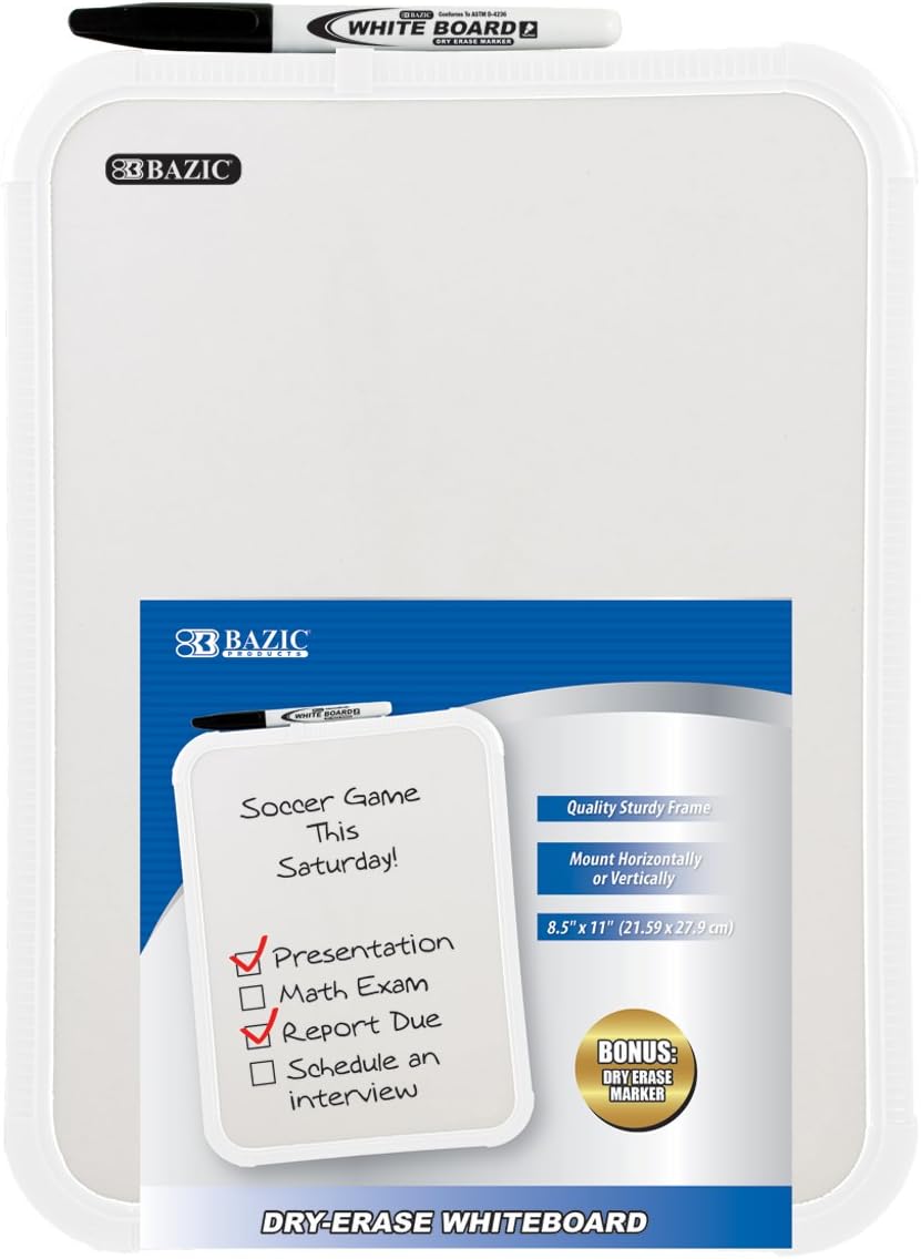 Amazon Com Chenille Kraft 9881 Dry Erase Board Plain 9 Inch X12 Inch White Office Products