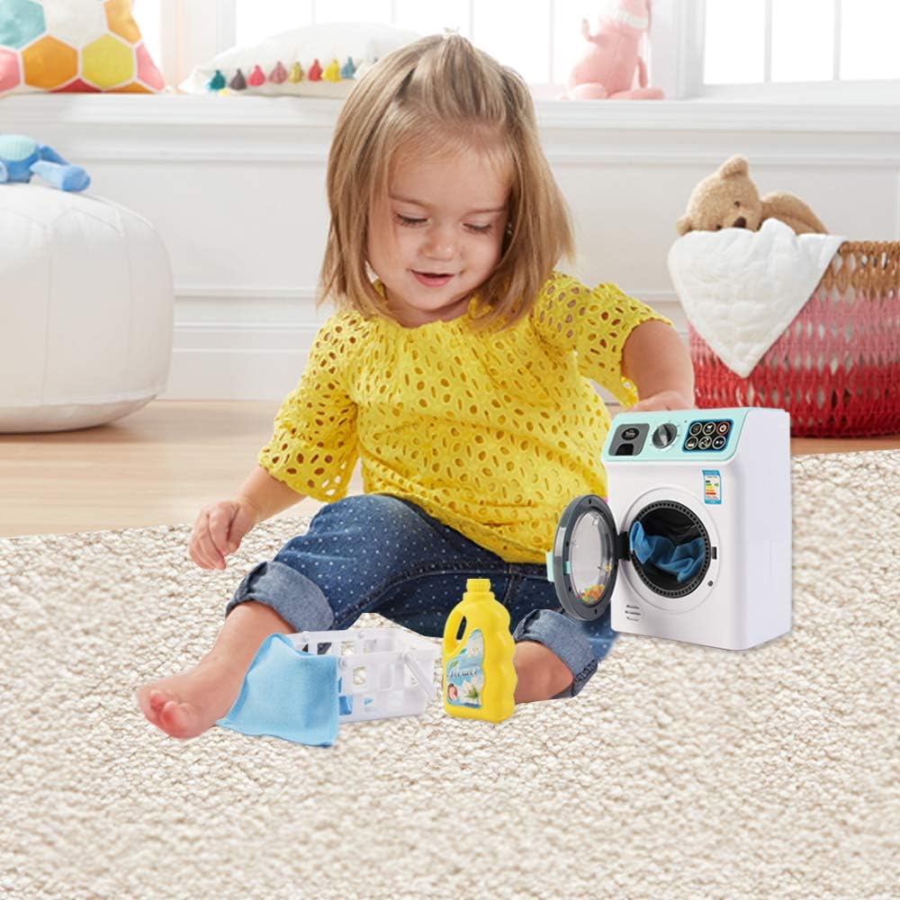 deAO ‘My First Washing Machine’ Laundry and Cleaning Play Set for Kids with Variety of Washing