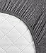 Amazon Basics 100% Cotton Jersey Fitted Baby Crib Sheet, Fits up to 6-Inch Mattress, 28 x 52 Inches, Dark Gray, Solid
