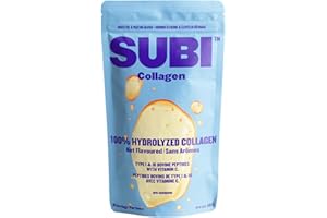 SUBI Hydrolyzed Bovine Collagen - For Healthy Hair, Skin, Nails, Joints -Type 1, 3 Collagen peptides, from Hormone-Free Pastu
