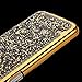 Galaxy S5 Case, ikasus Shiny Sparkle Bling Glitter Handcraft Crystal [Rhinestone Diamond] Hard Plastic Plated Slim Case Cover Full Cover Protective Case for Samsung Galaxy S5 / Galaxy SV i9600 (Gold)