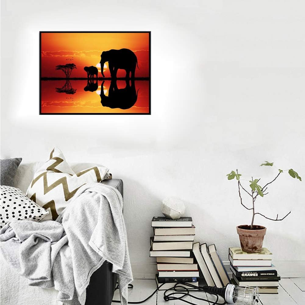 DIY 5D Diamond Painting by Number Kit,Diamond Painting Kits for Adults and Beginner for Home Decor Elephants and Trees 15.7x11.8in 1 Pack - Image 5