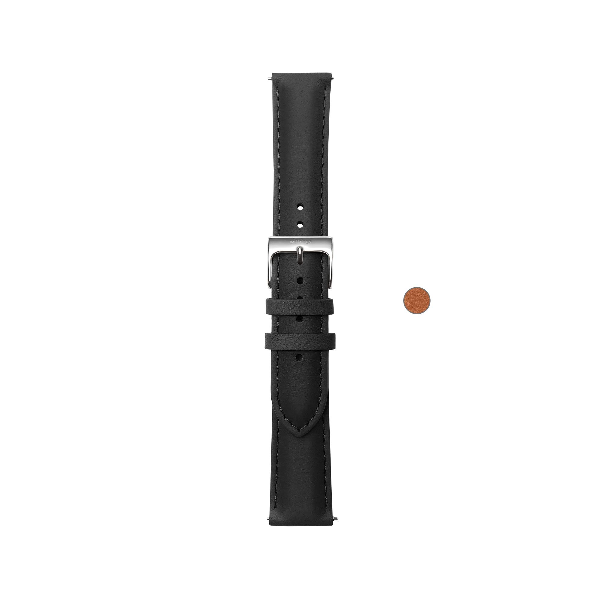 Nokia 4381649 Watch strap Leather, Stainless steel Black