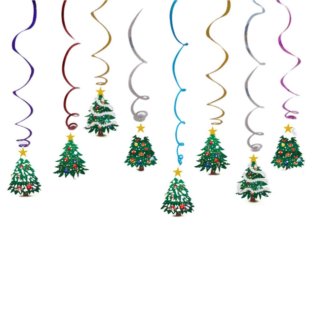 Amosfun Christmas Tree Hanging Swirl Creative Christmas Ceiling Swirl Pendants for Hanging Decorations