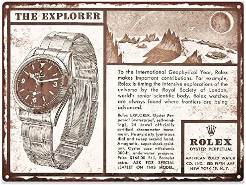Yohoba 1958 Rolex Explorer Watch Ad Mancave Shop Metal Sign Repro 8"X 12"