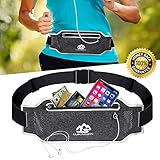 Running Belt Fanny Pack for Women Men Waist Bag Sport Accessories Workout Comfortable Adjustable Water Resistant Pouch Jogging Hiking Cycling Fitness Travel for iPhone X 6 7 8 Plus Samsung (Black)